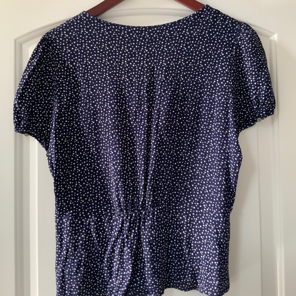 NEW JCREW Button-up peplum top in star print Sz6 Navy/White J1462 - Picture 5 of 5